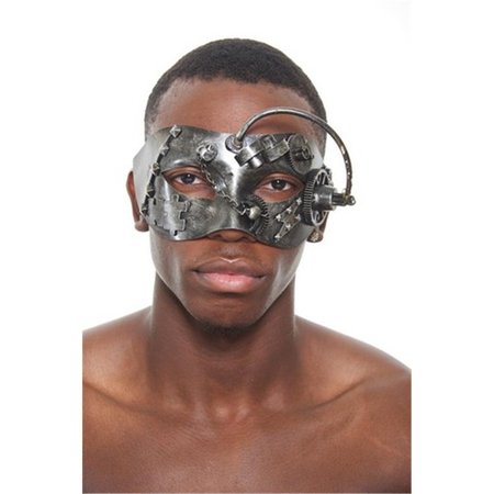 PERFECTPRETEND Silver Steam Punk Plastic Halloween Mask with Gears PE91228